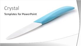  Presentation with blade - PPT layouts enhanced with white-blade-ceramic-kitchen-knife background and a white colored foreground