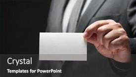  Presentation with business card - Colorful PPT layouts enhanced with white-blank-business-card-closeup backdrop and a dark gray colored foreground