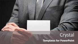  Presentation with business card - Slide deck consisting of white-blank-business-card-closeup background and a gray colored foreground
