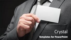  Presentation with business card - Slide deck consisting of white-blank-business-card-closeup background and a dark gray colored foreground