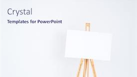  Presentation with advertising - Amazing presentation theme having white-blank-canvas-on-easel backdrop and a sky blue colored foreground