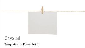  Presentation with blank - Presentation theme featuring white-blank-photo-card-hanging background and a white colored foreground