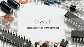  Presentation with electric circuit - Presentation featuring white blank space and closeup of electronic components unit part circuit diagram computer equipment and digital microchip - diy kit for learning training and development of electric circuits background and a white colored foreground
