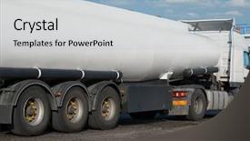  Presentation with tank truck - Cool new slide deck with white blank tank truck rear backdrop and a light blue colored foreground