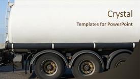  Presentation with tank truck - Slide set consisting of white blank tank truck side background and a sky blue colored foreground