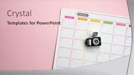  Presentation with pink white - Presentation theme having white-blank-weekly-planner-against background and a  colored foreground