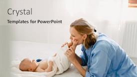  Presentation with swaddling - Presentation featuring white-blonde-woman-playing background and a lemonade colored foreground