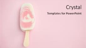  Presentation with yogurt - Slide set featuring white blue - berry sorbet and yogurt popsicle background and a lemonade colored foreground