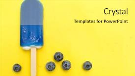  Presentation with blueberry - Slide set featuring white blue - blueberry popsicle with fresh blueberry background and a white colored foreground