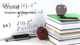  Presentation with school apple - Cool new PPT theme with white board math problem books backdrop and a  colored foreground