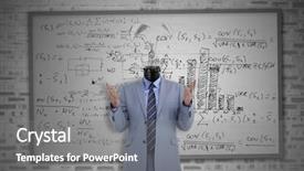  Presentation with math - PPT theme featuring white board of math background and a gray colored foreground