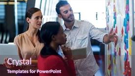  Presentation with team building on white - Cool new slides with white board reading sticky note backdrop and a wine colored foreground