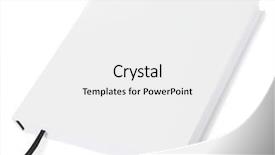  Presentation with book - PPT layouts featuring white book isolated on white background and a white colored foreground