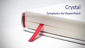  Presentation with lines red and white - Beautiful PPT theme featuring white book with red bookmark backdrop and a sky blue colored foreground