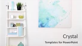  Presentation with bright white - Slide deck consisting of home decor - white bookcase against wall background and a white colored foreground