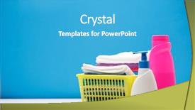  Presentation with pink white - PPT theme featuring white bottle for cleaning products background and a teal colored foreground