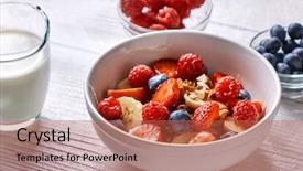  Presentation with nuts milk - Presentation theme with white bowl soy milk background and a red colored foreground