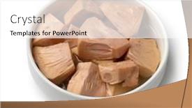  Presentation with jackfruit - Presentation design consisting of white-bowl-with-pieces-preserved background and a white colored foreground