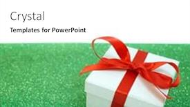  Presentation with gift ribbon - Slide set having white box and red red ribbon gift holiday background and a white colored foreground