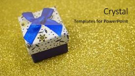  Presentation with box - Slide set featuring white box with a blue background and a yellow colored foreground