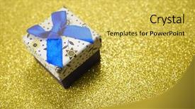  Presentation with box - Slide set having white box with a blue background and a yellow colored foreground