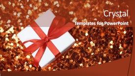  Presentation with red bow - Audience pleasing PPT theme consisting of white-box-with-red-bow backdrop and a tawny brown colored foreground