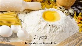  Presentation with drought - Beautiful presentation theme featuring white-bread-drought-and-flour backdrop and a lemonade colored foreground