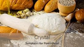  Presentation with drought - PPT theme having white-bread-drought-and-flour background and a coral colored foreground