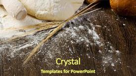  Presentation with drought - Slide deck enhanced with white bread drought and flour on kitchen table background and a tawny brown colored foreground