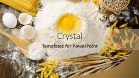  Presentation with drought - Presentation having white-bread-drought-and-flour background and a soft green colored foreground