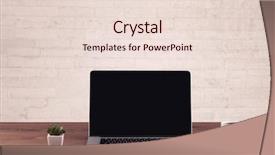  Presentation with business office desk - Cool new presentation theme with white brick textured wall background backdrop and a lemonade colored foreground