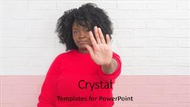  Presentation with white brick wall - Presentation design consisting of white brick wall doing stop background and a red colored foreground