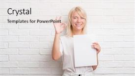  Presentation with floral border over white - Theme having white brick wall holding blank background and a lemonade colored foreground