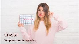  Presentation with white brick wall - Slide set featuring white brick wall holding period background and a  colored foreground