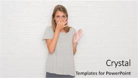  Presentation with white brick - Audience pleasing PPT theme consisting of white brick wall smell backdrop and a light gray colored foreground