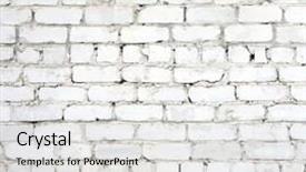  Presentation with brick wall texture - PPT theme with white brick wall texture background and a light gray colored foreground