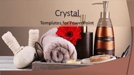  Presentation with treatment - Presentation design featuring white brown - composition of spa treatment background and a coral colored foreground