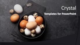  Presentation with quail - Theme featuring white-brown-and-quail-eggs background and a dark gray colored foreground