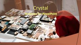  Presentation with interior designer - Theme with white-brunette-female-interior-designer background and a tawny brown colored foreground