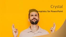  Presentation with white - Presentation theme with white-brunette-man-wearing-shirt background and a light gray colored foreground