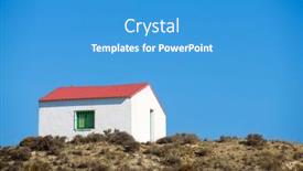  Presentation with agricultural - Slide set having white-building-on-agricultural-land background and a teal colored foreground