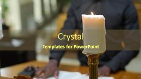  Presentation with sermon - Theme featuring white-burning-candle-on-background background and a tawny brown colored foreground