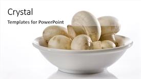  Presentation with bowl - Slides with white button mushrooms background and a white colored foreground