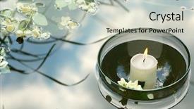  Presentation with water glass - Amazing theme having white candle in glass floating backdrop and a  colored foreground