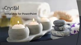  Presentation with forced treatment - Colorful slides enhanced with white candles - composition of spa treatment backdrop and a  colored foreground