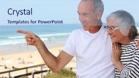  Presentation with prom - Slides consisting of white cane - older couple on the prom background and a  colored foreground