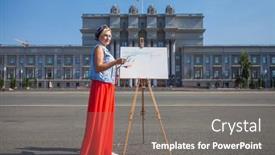  Presentation with canvas - Presentation theme with white-canvas-on-a-wooden background and a gray colored foreground