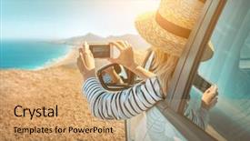  Presentation with shooting - Slide deck featuring white car and shoot background and a coral colored foreground