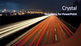  Presentation with speed - Presentation theme consisting of white car lights speed line background and a wine colored foreground