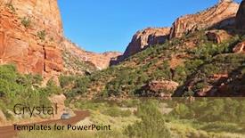  Presentation with car park - Presentation having white car on the road to zion national park sunset background and a gold colored foreground
